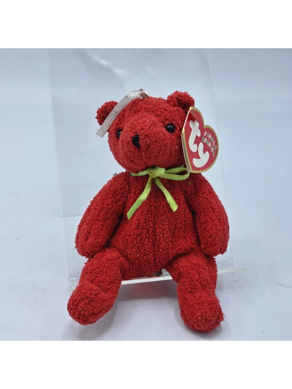 TY Jingle Beanie Baby - MISTLETOE the Bear (5.5 inch)
